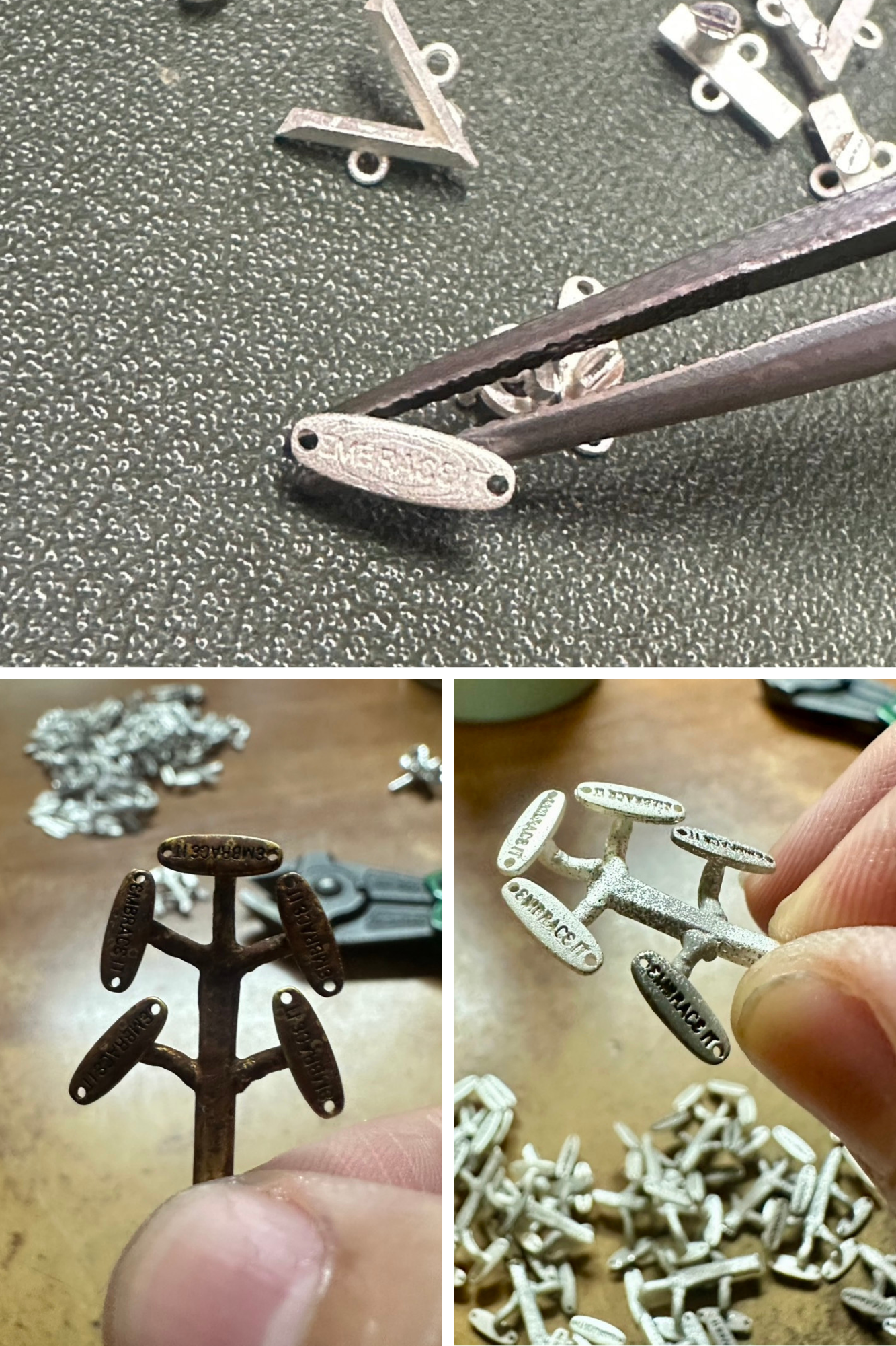 "Embrace it" silver chain tag