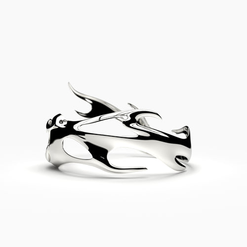 Close-up of the Eleuri Fotia Silver CGM armlet in stainless steel with adjustable design